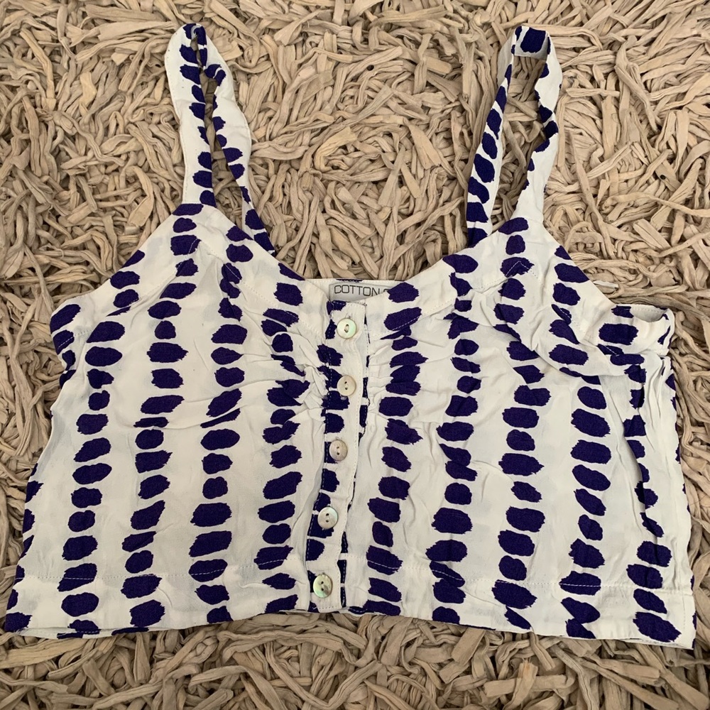 Cotton on Crop button down tank top
